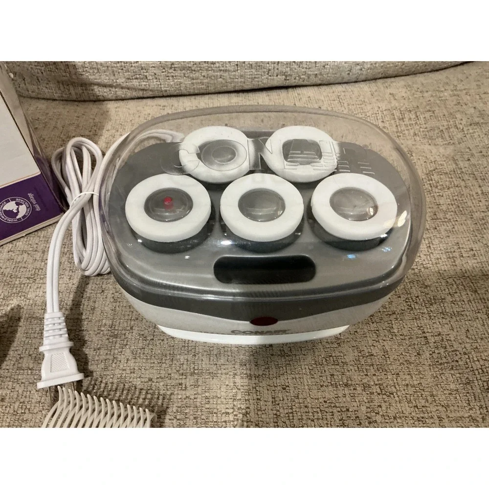 Conair Instant Heat Volume Rollers 5 Jumbo Flocked Hairsetter Dual Voltage White